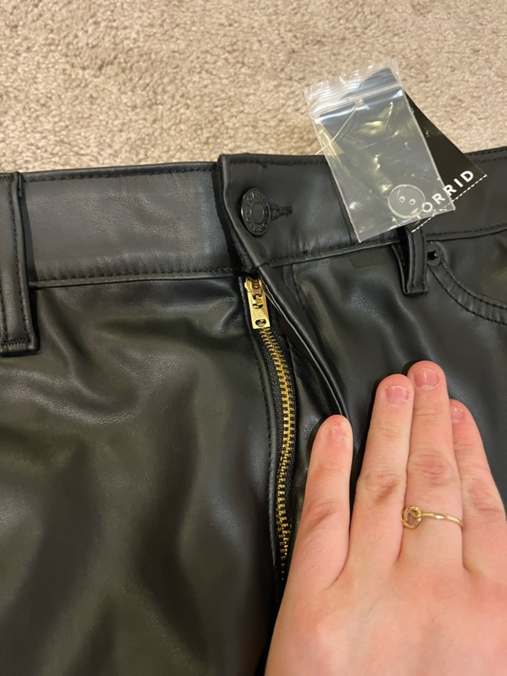 Torrid Midi Length Faux Leather Skirt with Front Slit - Picture 6 of 11